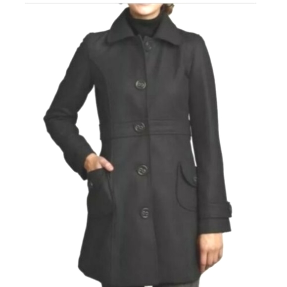 ❄ [Anthro - Tulle] Black Wool Coat - Picture 1 of 5